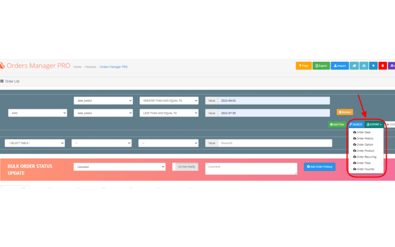 Dynamic Order Management Tool. Galaxynet extensions OpenCart.
