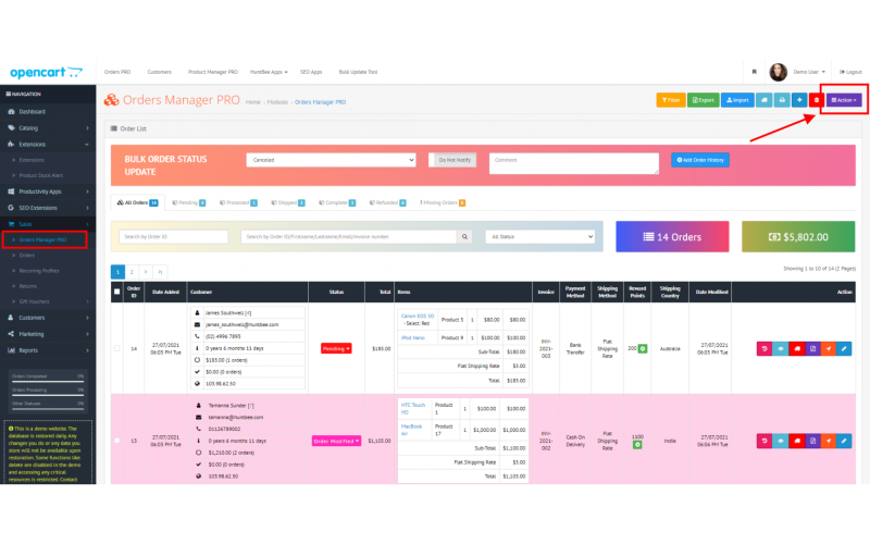 Dynamic Order Management Tool. Galaxynet extensions OpenCart.