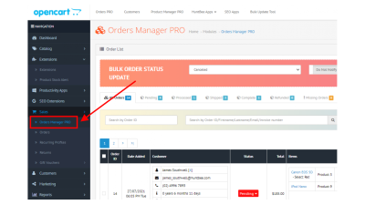 Dynamic Order Management Tool. Galaxynet extensions OpenCart.