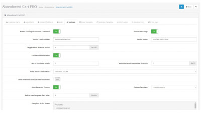 Εφαρμογή για εγκαταλελειμμένα μηνύματα καλαθιού, OpenCart, Galaxynet