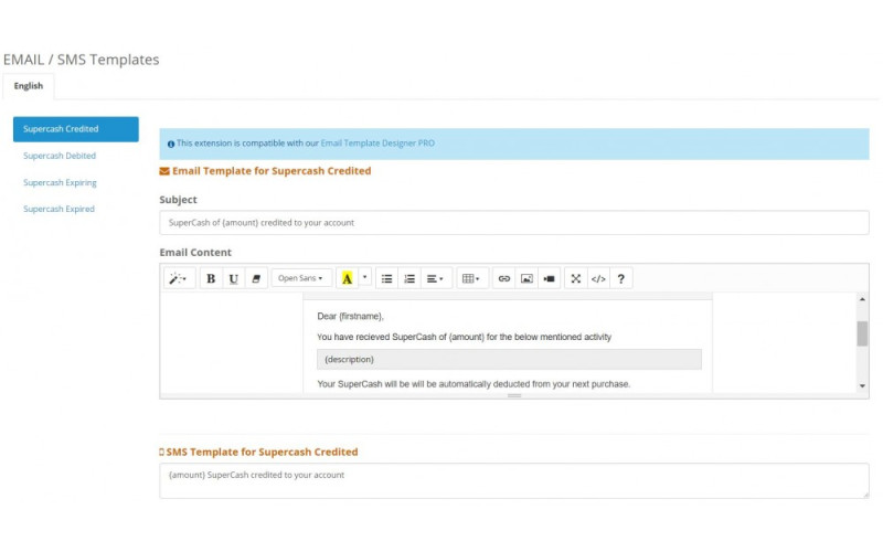 Ενίσχυση πωλήσεων SuperCash. Galaxynet  extensions OpenCart. 
