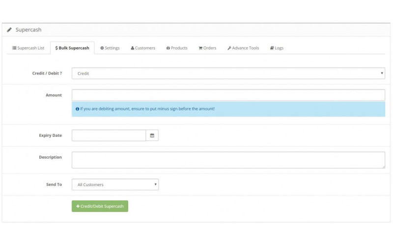 Ενίσχυση πωλήσεων SuperCash. Galaxynet  extensions OpenCart. 