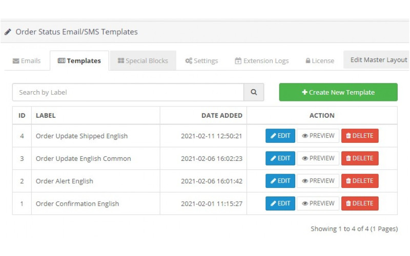 Κατάσταση παραγγελίας Email Galaxynet extensions OpenCart
