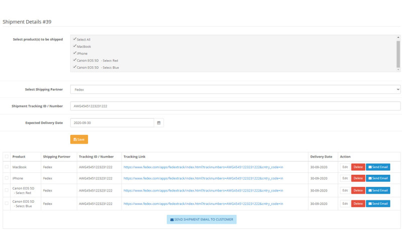 Προσθήκη πληροφοριών παραγγελίας αποστολής Galaxynet extensions OpenCart.