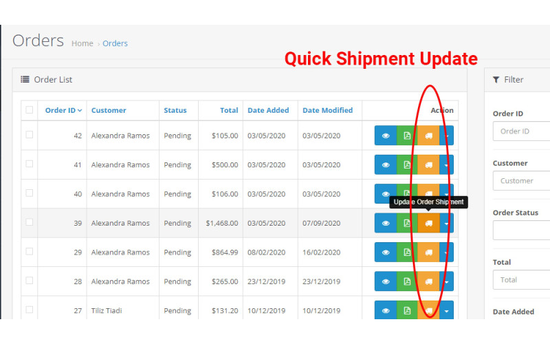 Προσθήκη πληροφοριών παραγγελίας αποστολής Galaxynet extensions OpenCart.