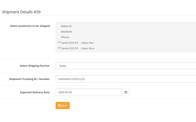Προσθήκη πληροφοριών παραγγελίας αποστολής Galaxynet extensions OpenCart.