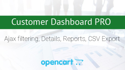 Πίνακας ελέγχου πελατών με επαγγελματικές δυνατότητες για εξαγωγή συμπερασμάτων για τις πωλήσεις. Galaxynet extensions OpenCart.