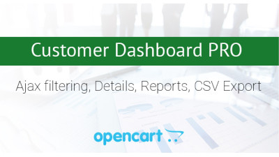 Πίνακας ελέγχου πελατών με επαγγελματικές δυνατότητες για εξαγωγή συμπερασμάτων για τις πωλήσεις. Galaxynet extensions OpenCart.