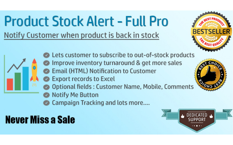 Ειδοποίηση για απόθεμα προϊόντος Galaxynet extensions OpenCart.