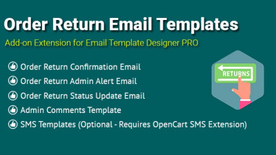 Πρότυπα e-mail ηλεκτρονικού εμπορίου ειδοποίησης. Πρότυπα επιστροφής e-mail παραγγελίας. Galaxynet extensions OpenCart.